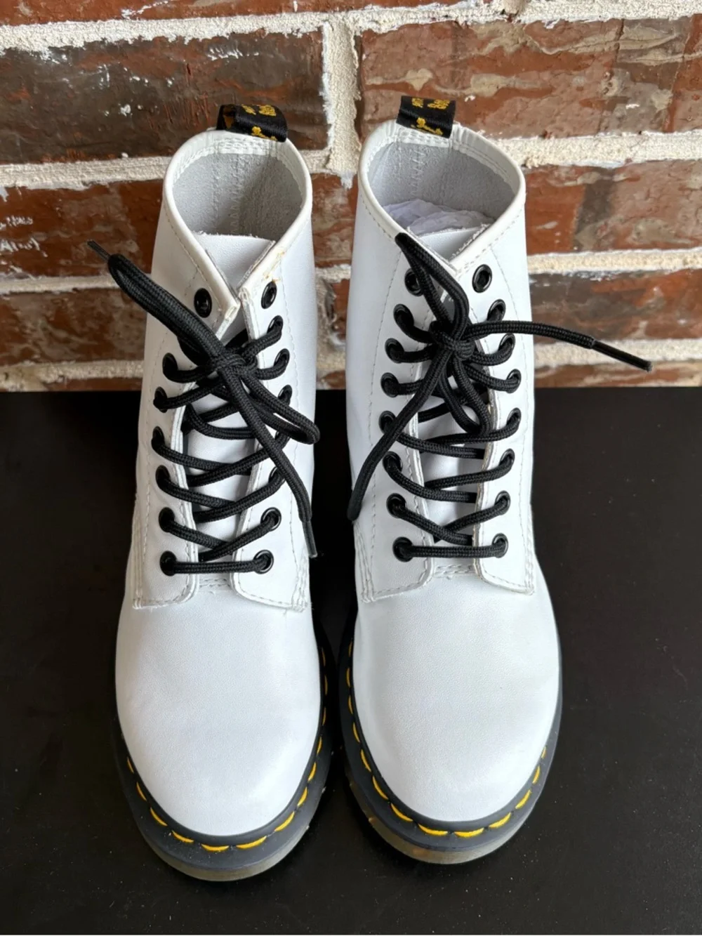 Dr. Martens Softy T 1460‎ Combat White Leather Boots Size 5